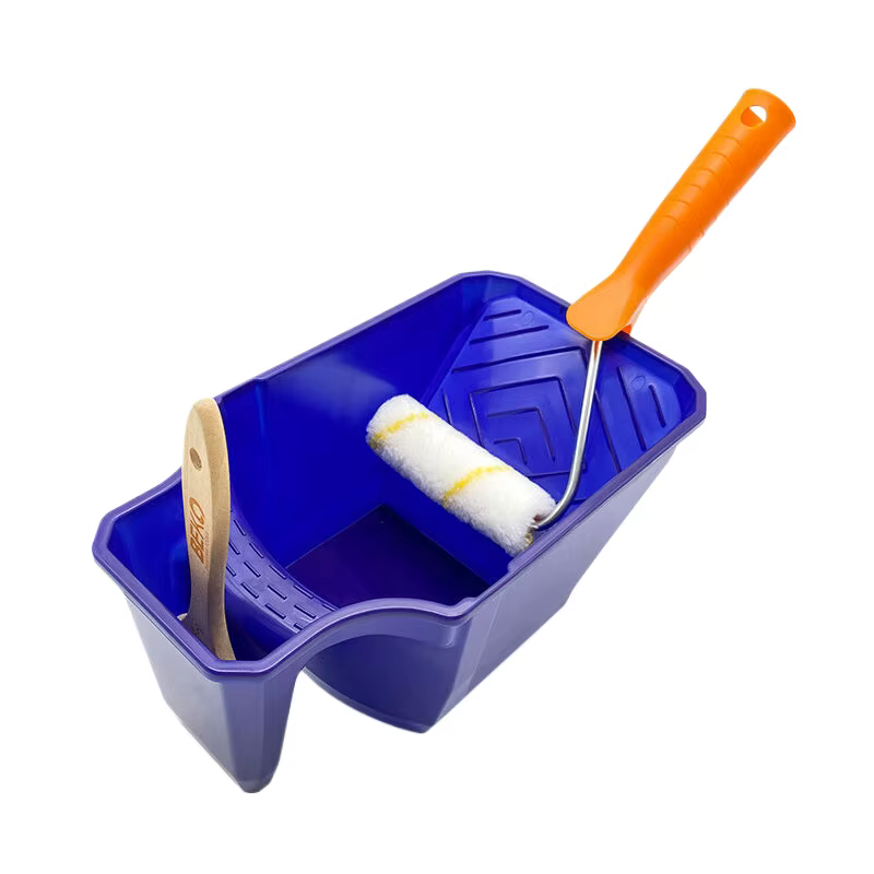 Tasse à peinture portative de 4 pouces avec support de rouleau-matériau PP Durable