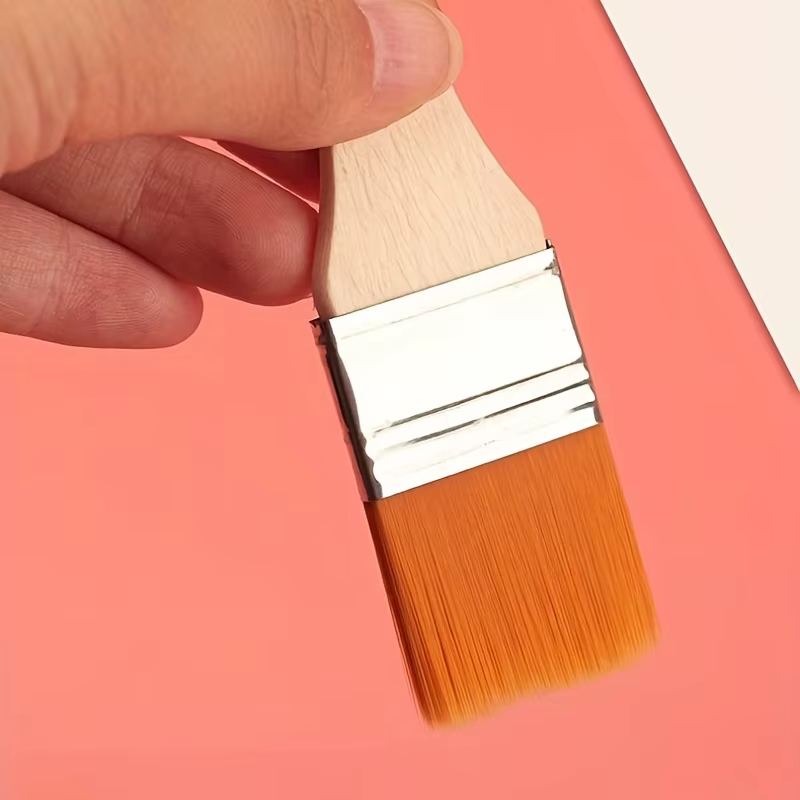 Lot de 12 pinceaux plats en nylon pour l'art