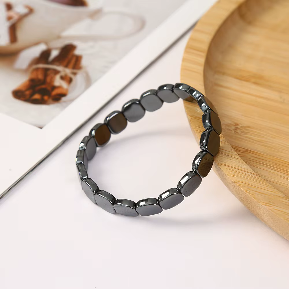 Bracelet en hématite, retrouvez votre énergie et votre confiance, pierre d'hématite naturelle, bracelet extensible en perles, bracelet de guérison, cadeau inspirant, bijoux