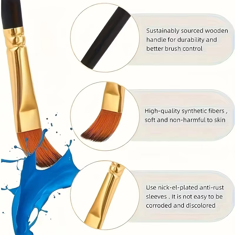 Ensemble de pinceaux professionnels pour peinture de précision (36 pièces) - Pour huile