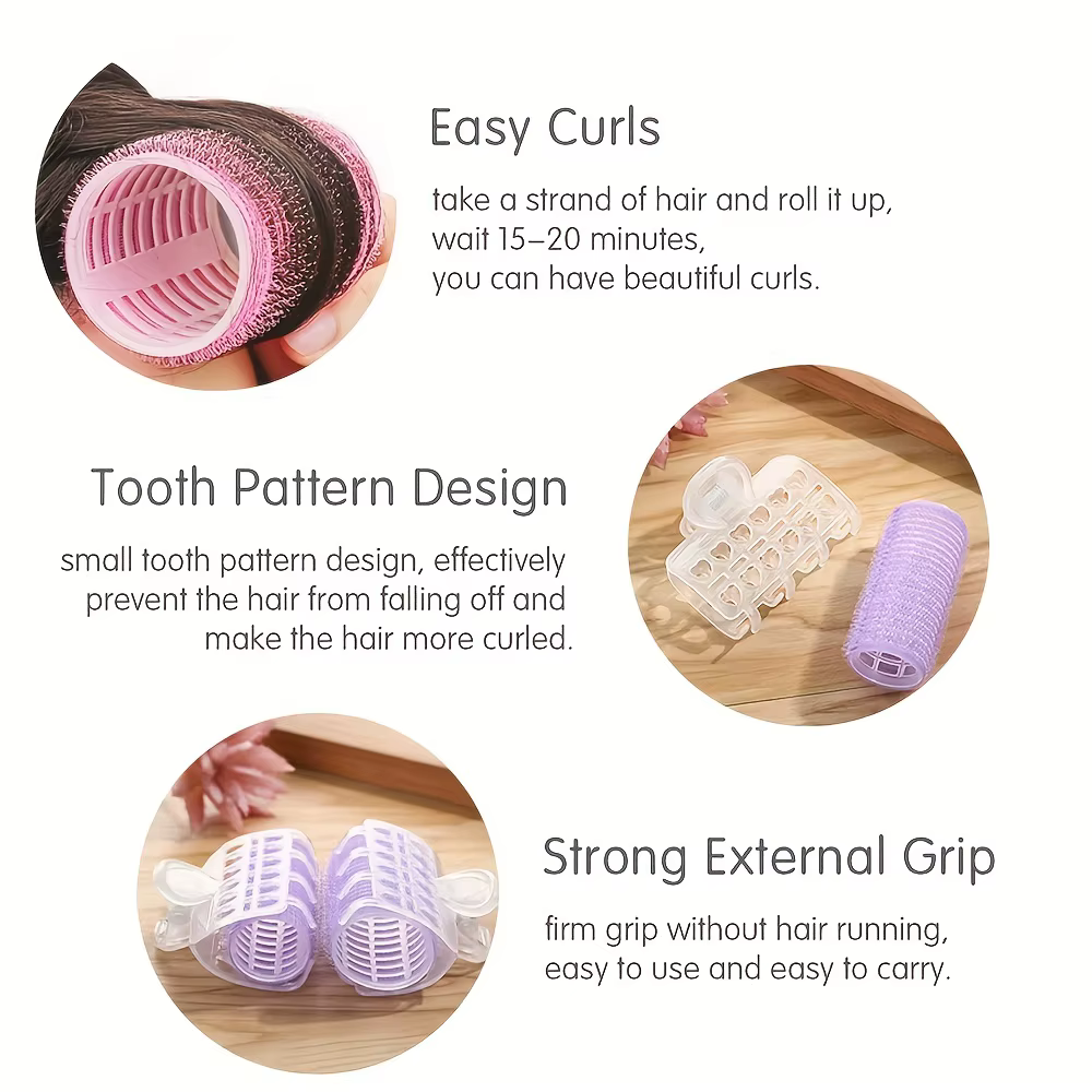 Bigoudis auto-adhésifs en plastique pour franges et boucles, outils de coiffure pour la mise en forme des franges et des boucles