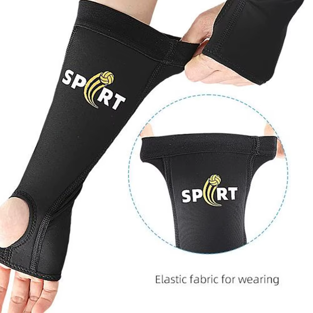 1 paire de manchons de bras de volley-ball, manchons d'avant-bras avec coussinets en mousse de Protection et trou pour le pouce, manchons de volley-ball rembourrés
