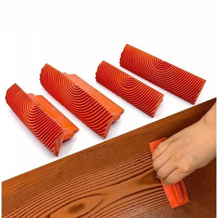 Nouveau pinceau à peinture grain de bois rouleau de caoutchouc brosse outils