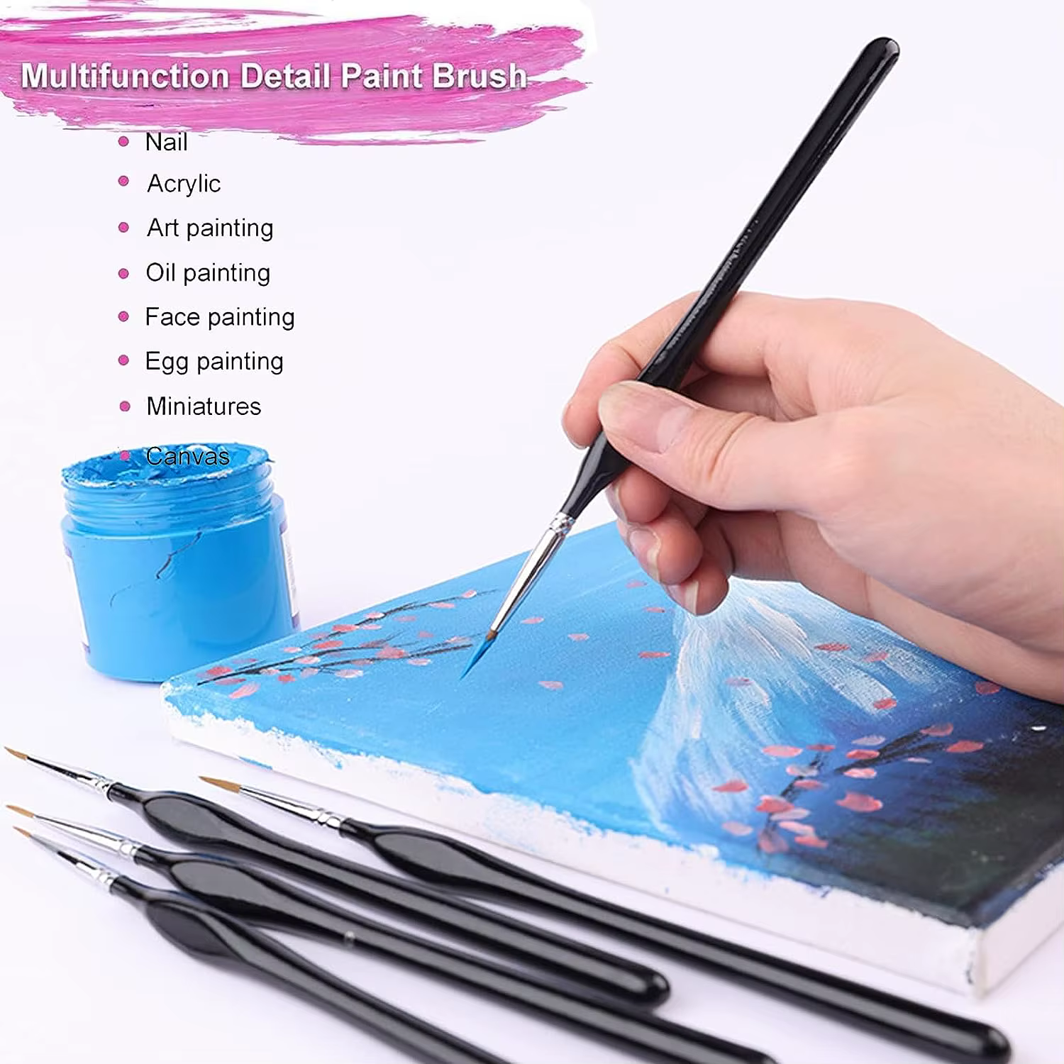 10 pièces pinceau à détails fins Kit de pinceaux de peinture miniatures Mini ensemble