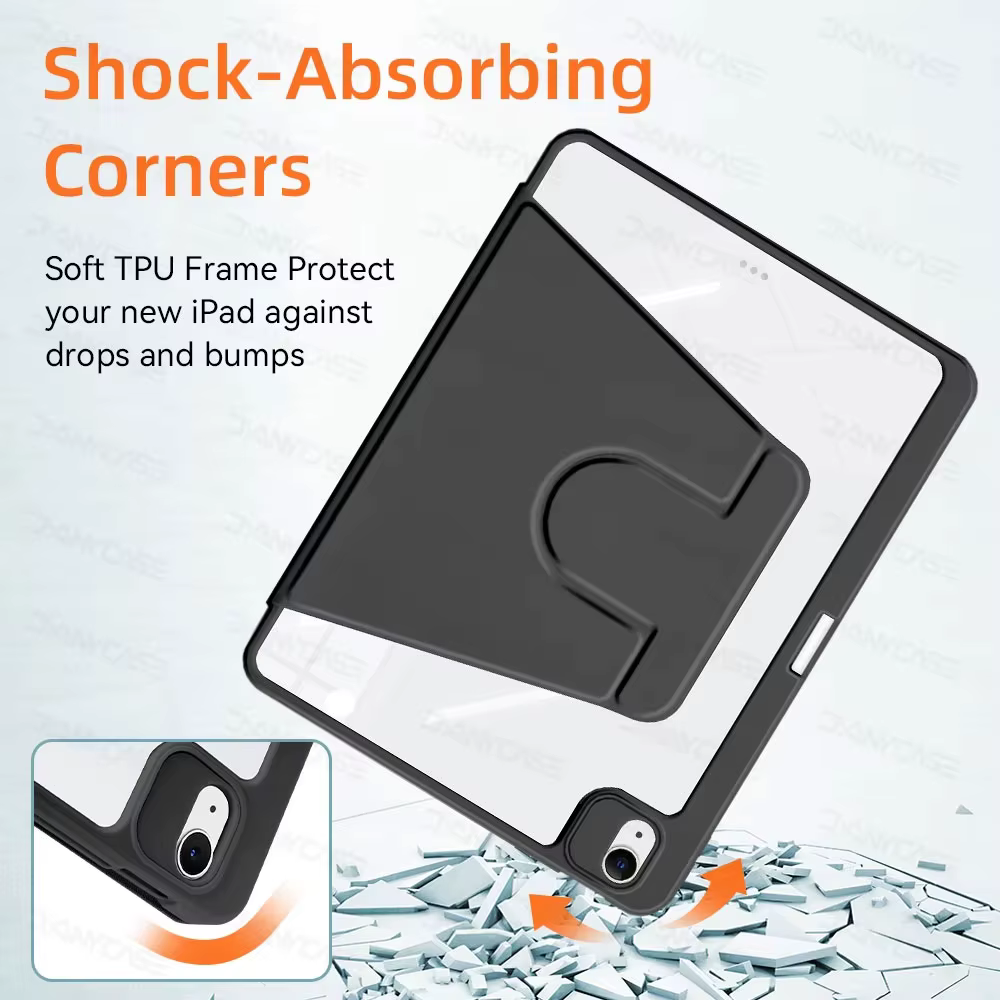 360 °   Housse rotative pour iPad Air 11 M2, étui pour Air 5/4 iPad 10e génération 10,9 pouces Mini 6 7/8/9e 10,2 pouces Pro 11 12,9 13, housse pour tablette