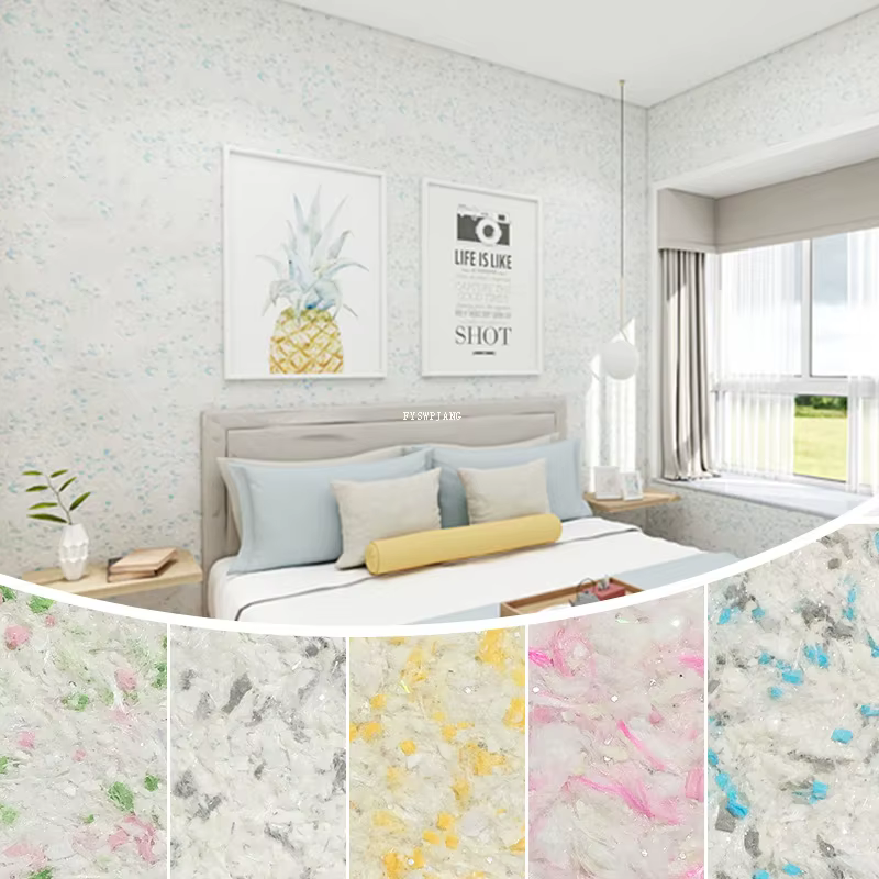 Papier peint liquide mur écologique plâtre de soie boue