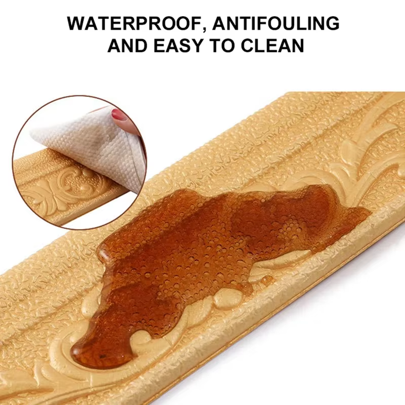 Bordure murale 3D autocollante imperméable de 10 m/rouleau pour plinthe