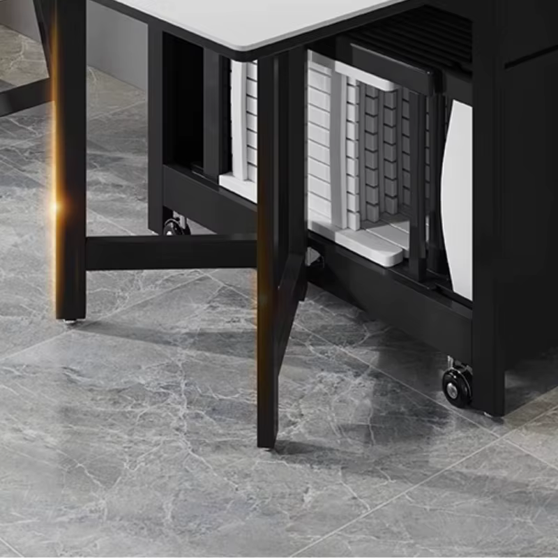 Table à manger basse étanche, Design minimaliste noir, cuisine moderne, mécanisme d'extension, meubles Esstisch