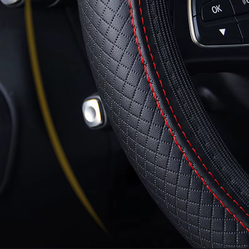 Juste de Protection Universelle en Cuir Microcarence pour Volant de Voiture, Antidérapante, Respirante, 37-39cm