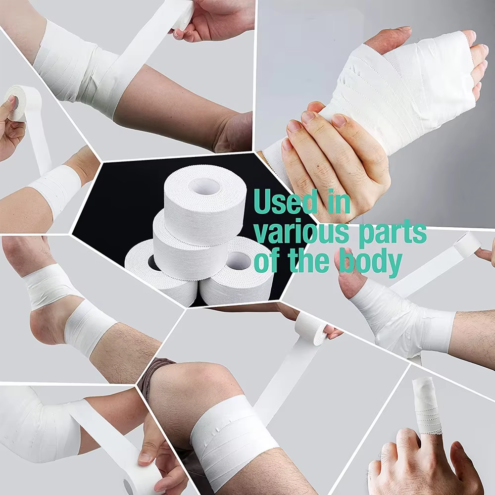 1 rouleau de ruban de sport autocollant blanc, adapté à la boxe, au football et au basket-ball avec fixation élastique des articulations et aux bandages