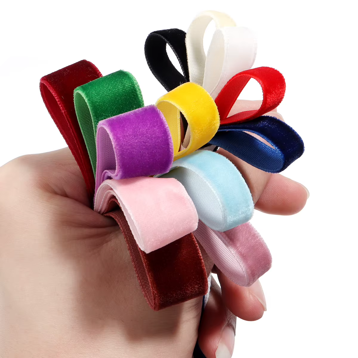 Rouleau de rubans en velours de couleur