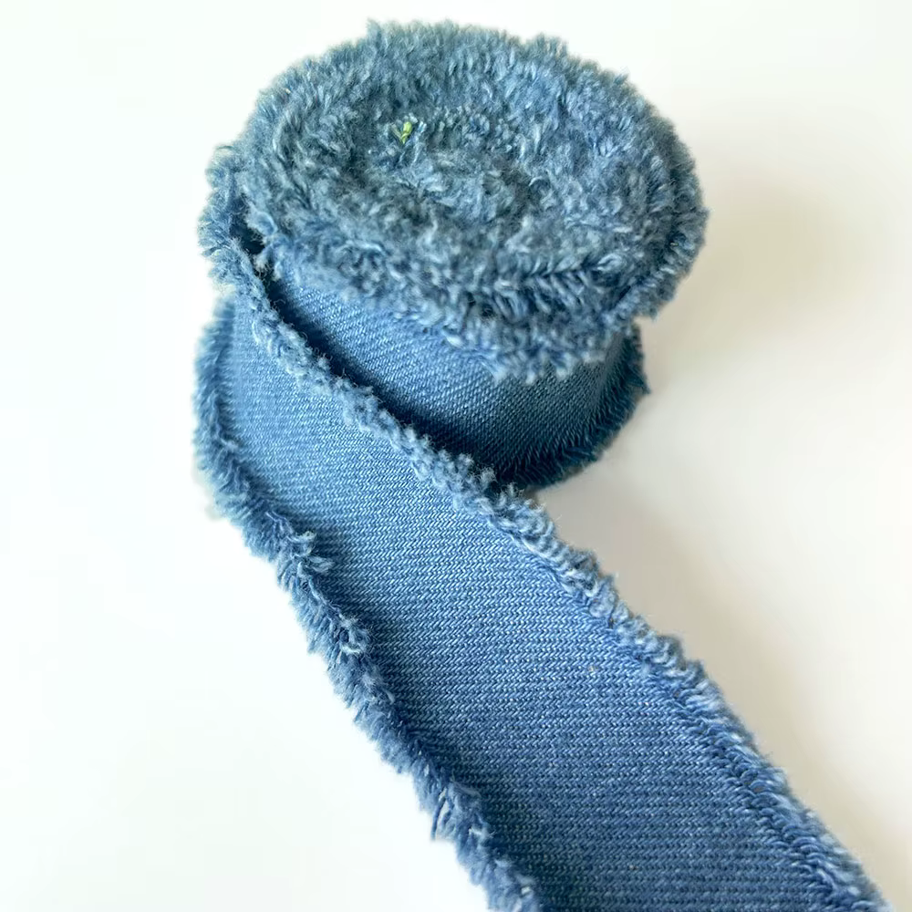 Ruban en Polyester bleu Denim avec bobine