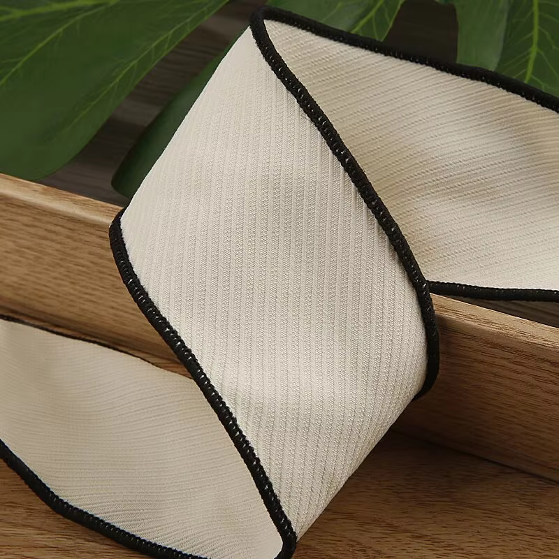 Ruban sergé noir et blanc de 10 yards (30 mm et 50 mm) pour la confection artisanale de nœuds pour cheveux
