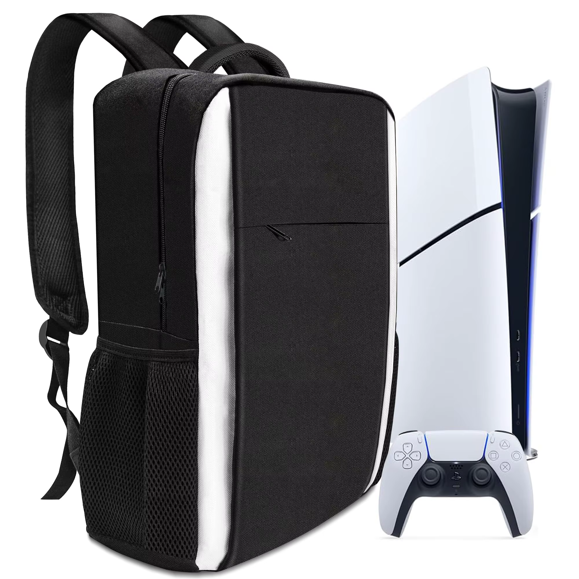 Sac à dos pour console PS5, sac de transport PS5 à protection intégrale, sac de rangement PS5 grande capacité pour deux manettes