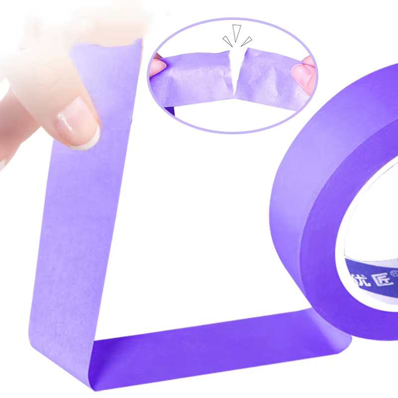 20/50M 1 rouleau de rubans de masquage violet 12mm-30mm papier adhésif déchirable à la main pour voiture beauté