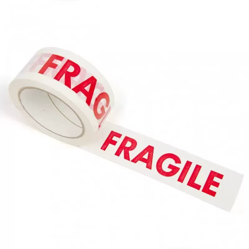 1/2 Rouleau de Ruban Adhésif de Sécurité Rouge Fragile 48W*50 Mètres