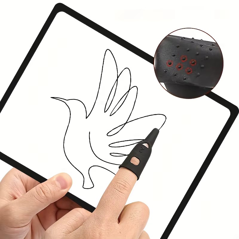 Protège-doigts en silicone ultra-doux et flexible, léger et ajustement parfait. Idéal pour les longues sessions de jeu, l'écriture et la peinture numérique