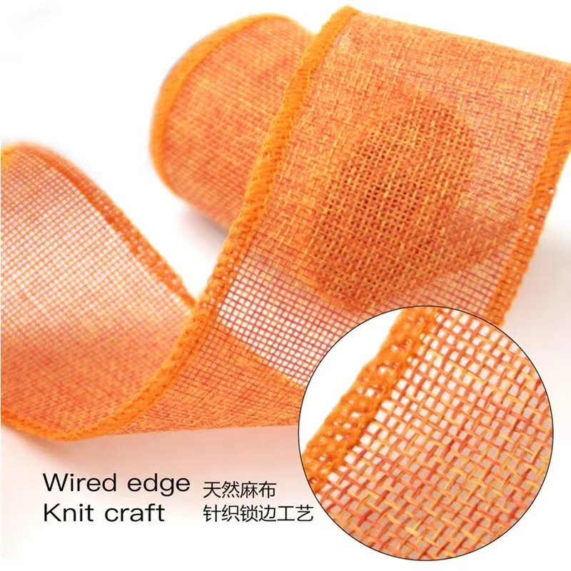 Rouleau de ruban en toile de Jute naturelle colorée