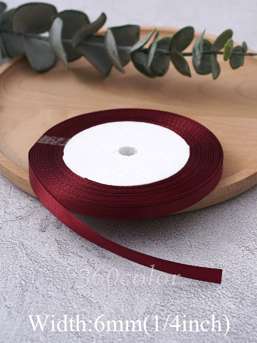 1 rouleau de ruban en Satin bordeaux
