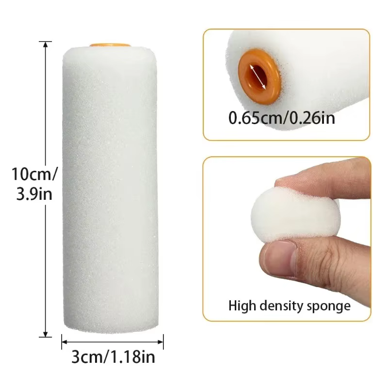 2 rouleaux de peinture en mousse durables de 100 mm