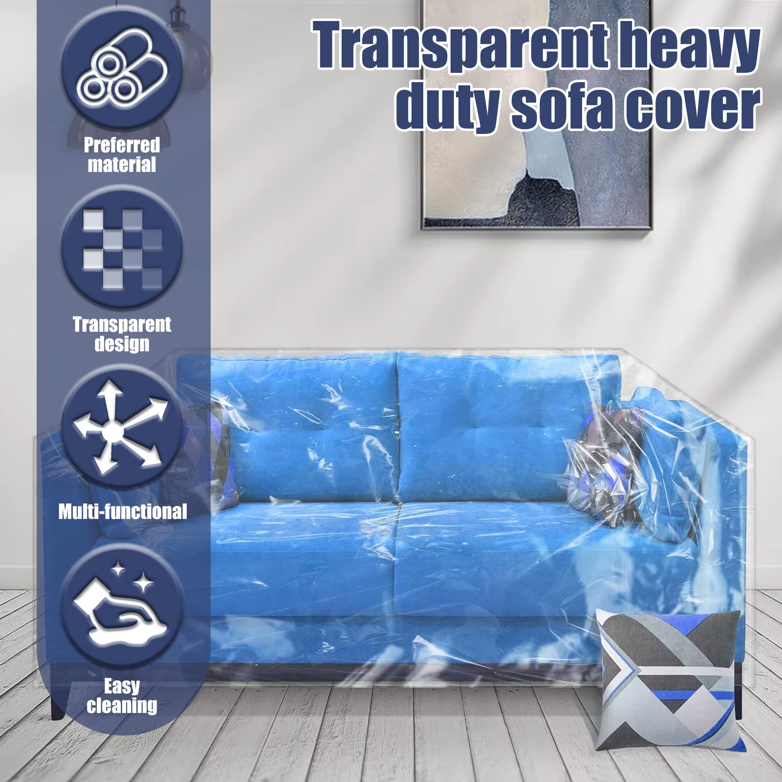 Housse de canapé en plastique pour animaux de compagnie, transparente, anti-rayures pour chat, imperméable, pour la Protection contre les griffes de chien et de chat