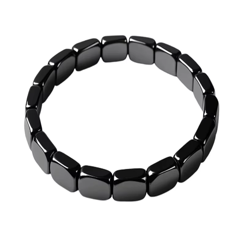 Bracelet en hématite, retrouvez votre énergie et votre confiance, pierre d'hématite naturelle, bracelet extensible en perles, bracelet de guérison, cadeau inspirant, bijoux