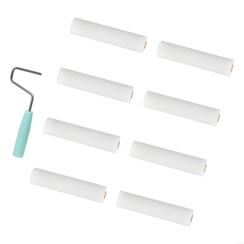 9pcs en mousse mousse Rouleau roller petits rouleaux en mousse pour peinture murale meuble