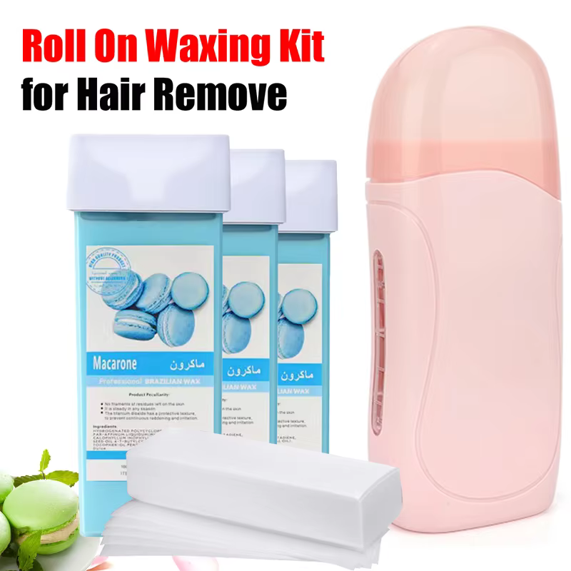 Kit d'épilation unisexe 2026 : Crème dépilatoire roll-on, chauffe-cire à cartouche, équipement et outils de chauffe-cire