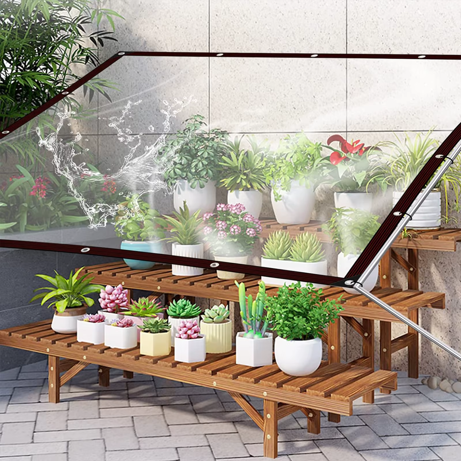 Bâche imperméable transparente épaisse pour jardin