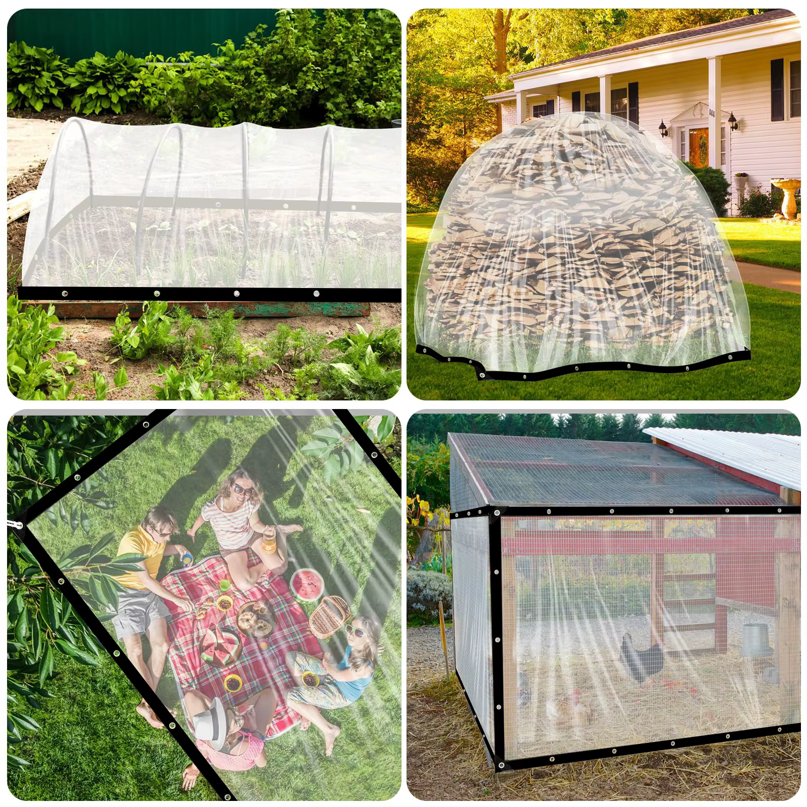 Bâche PE transparente imperméable 80 % transparente