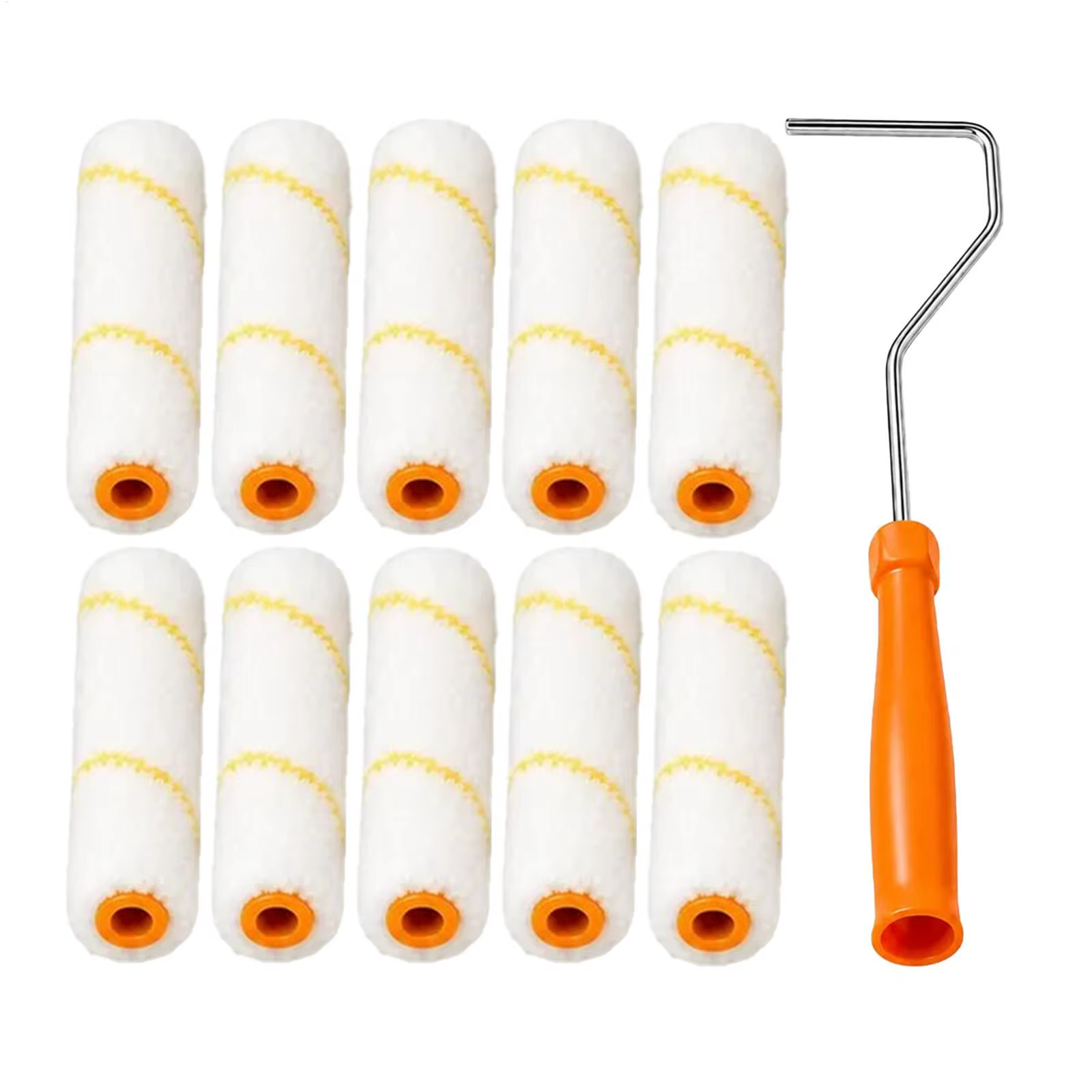 Lot de 10 housses de rouleau à peinture en microfibre avec poignée