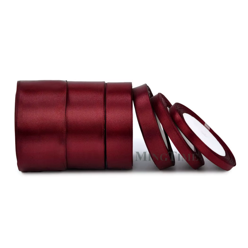 Ruban en Satin bordeaux 25yards 6mm 10mm 15mm 25mm 38mm 50mm