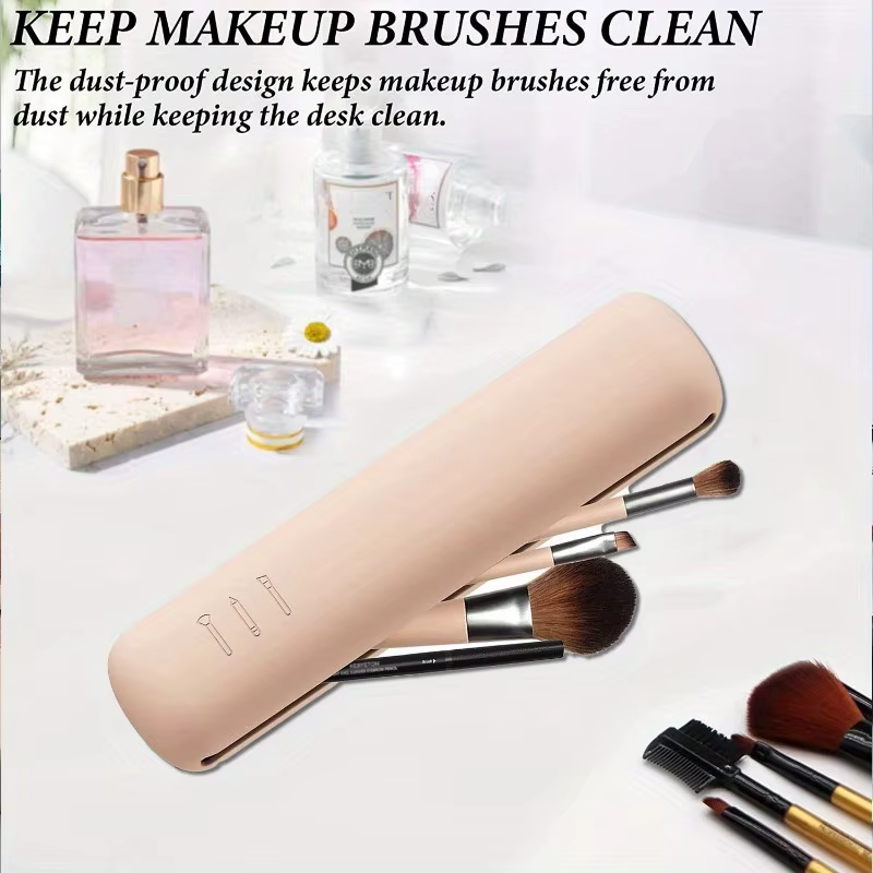 Trousse de maquillage pochette pour pinceaux de maquillage organisateur de cosmétiques support de voyage mallette de rangement pour pinceaux brosse silicone Porta Caneta