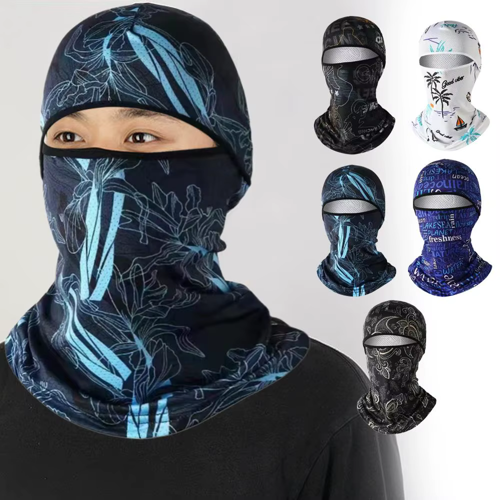 Cagoule de Protection solaire, casquette de cyclisme complète, Protection UV, vélo moto, masque complet en soie glacée pour cyclisme et ski