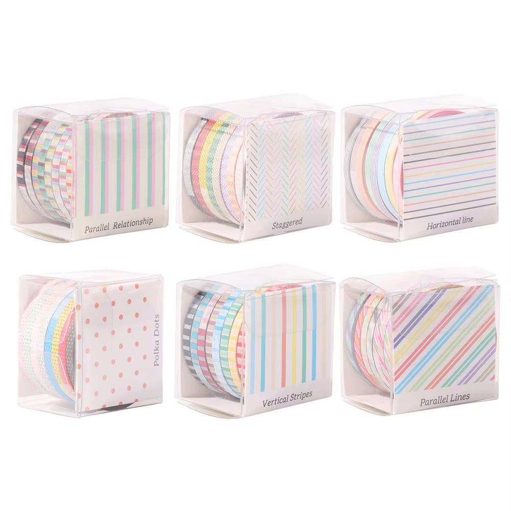 8 rouleaux de rubans décoratifs en papier