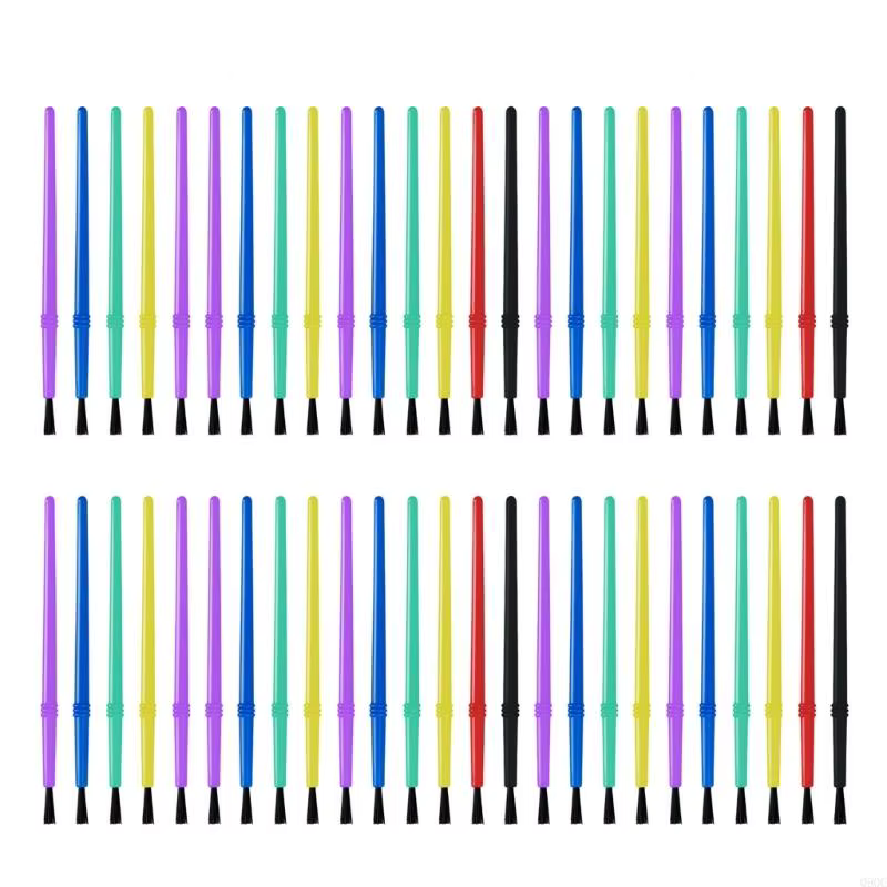 50 pcs petits pinceaux brosses cheveux en nylon Brosse d'artiste