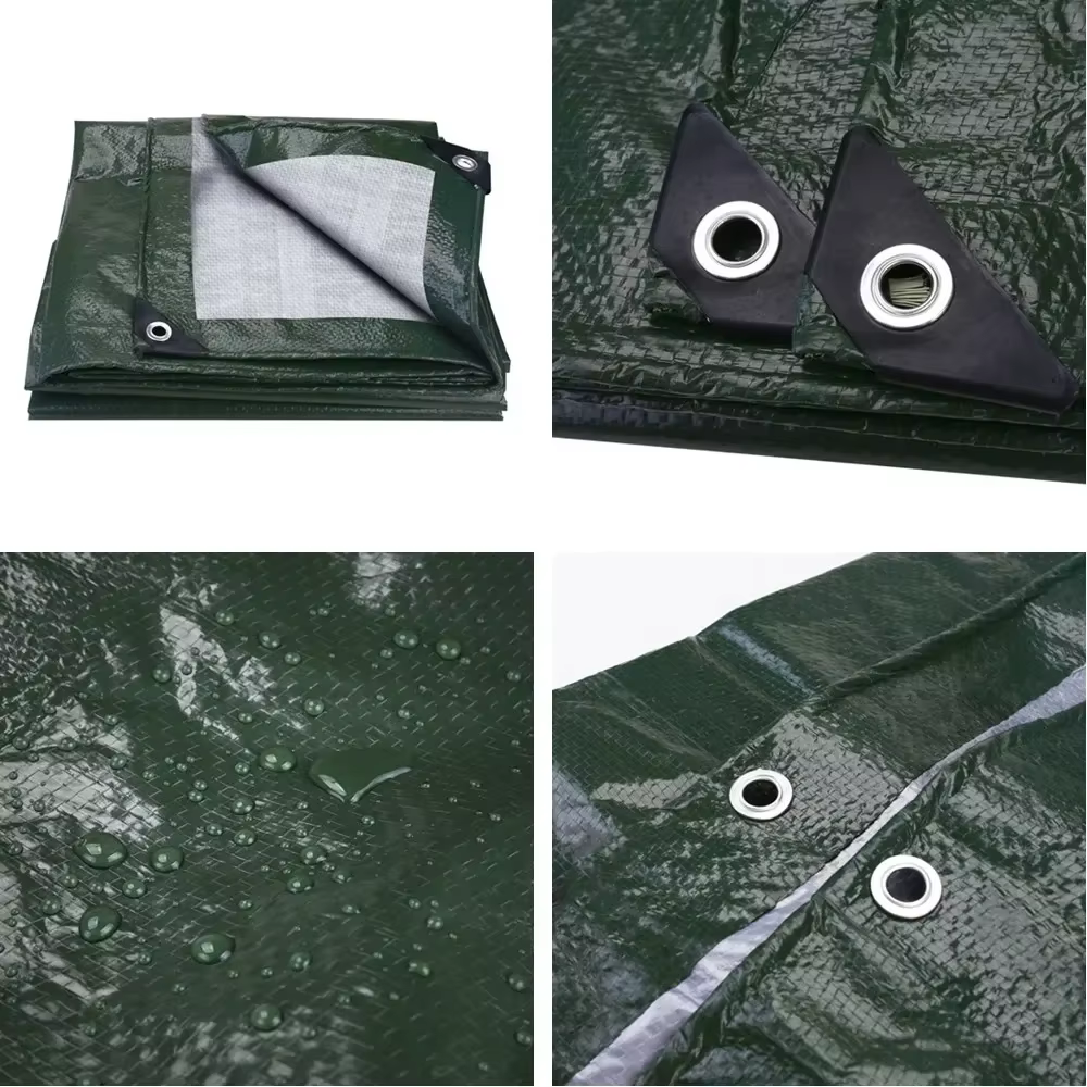 Bâche de protection imperméable grande taille en PE avec œillets métalliques