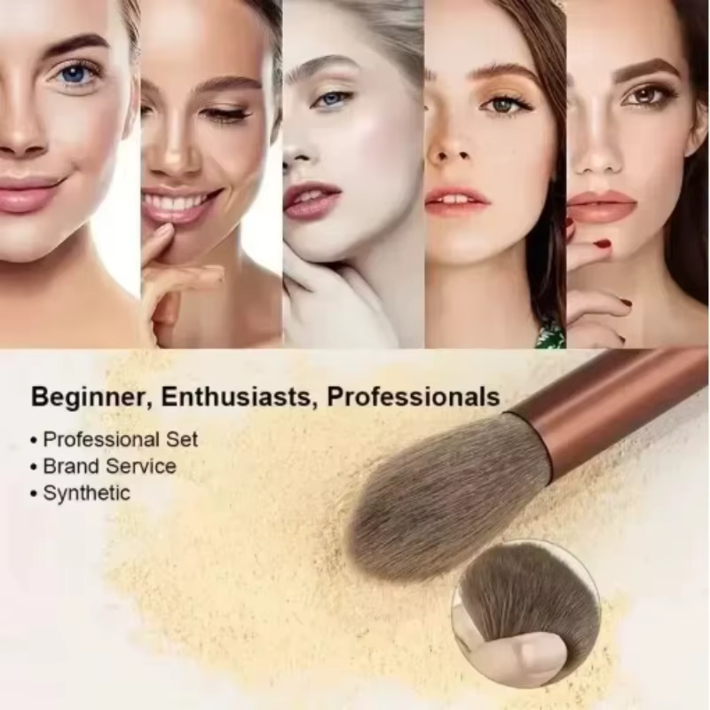 Ensemble de pinceaux de maquillage professionnels, 13 pièces, pinceaux cosmétiques doux et moelleux pour le fond de teint, outils de beauté adaptés aux débutants