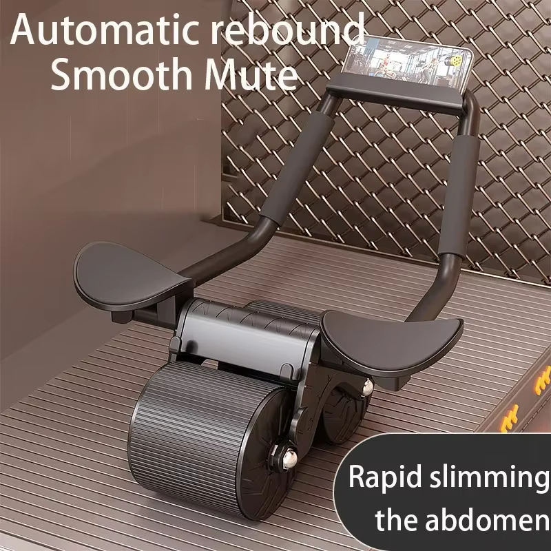 Exercice de roue abdominale entraîneur de muscles abdominaux Support de coude de rouleau Ab rebond automatique glissière de roue de rouleau abdominal