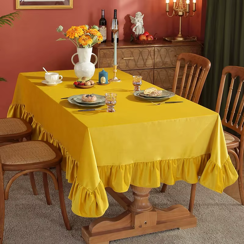 Nappe en velours luxueuse nappe rectangulaire solide