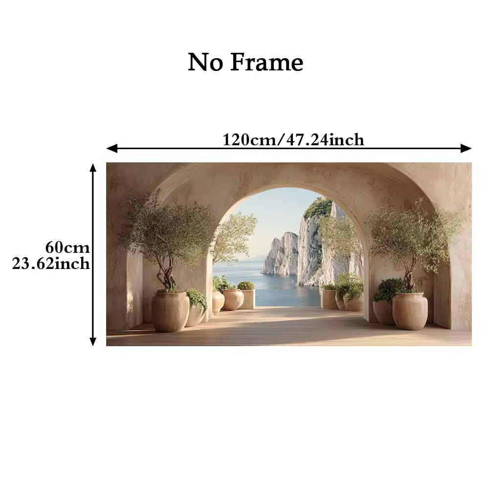 [2D Plat] 1 pièce 23.6X47.2in 60cmX120cm Peinture décorative murale polyvalente en toile de haute qualité sans cadre