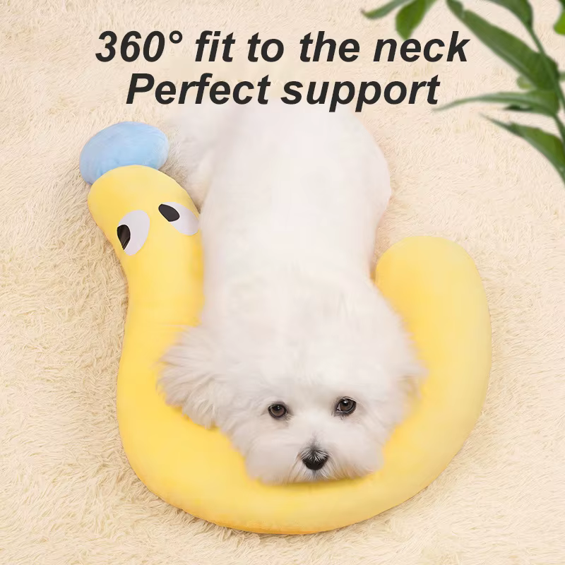 Petit oreiller d'hiver pour animaux de compagnie, protection du cou en forme de U, sommeil profond pour chiot, chaton, oreiller pour chiens et chats, appui-tête, fournitures pour animaux de compagnie