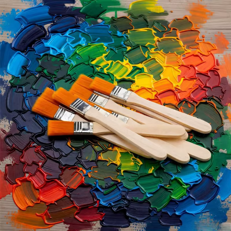20 pièces petits pinceaux de peinture à l'huile en poils de Nylon