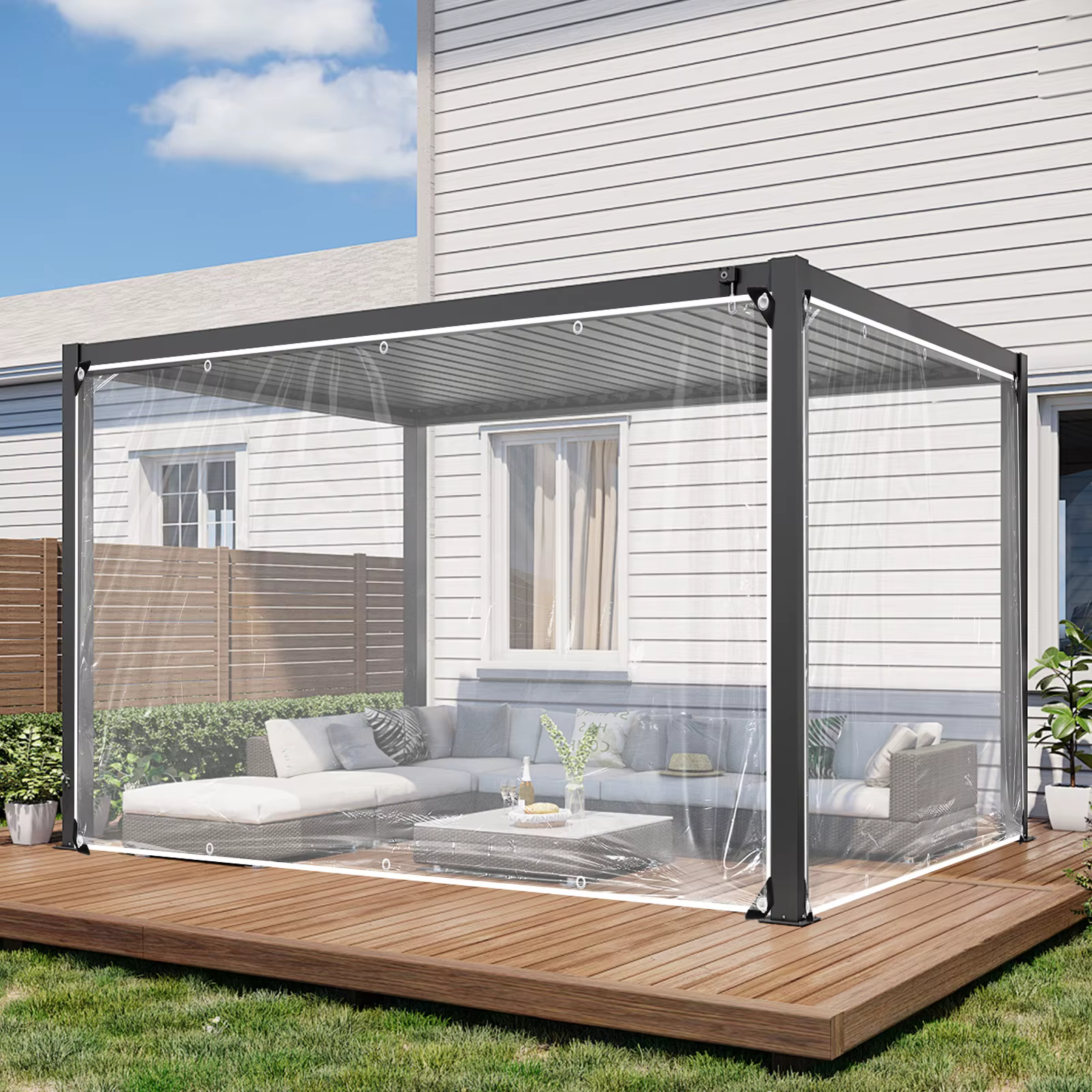 Bâche transparente imperméable épaisse pour rideau