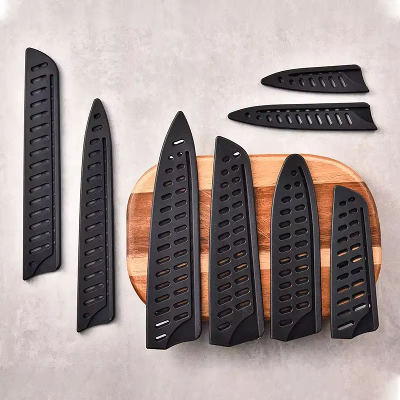 Couvre-couteaux en plastique noir, gaine de couteau de cuisine, protecteur de lame de couteau, étui de protection, accessoires de cuisine