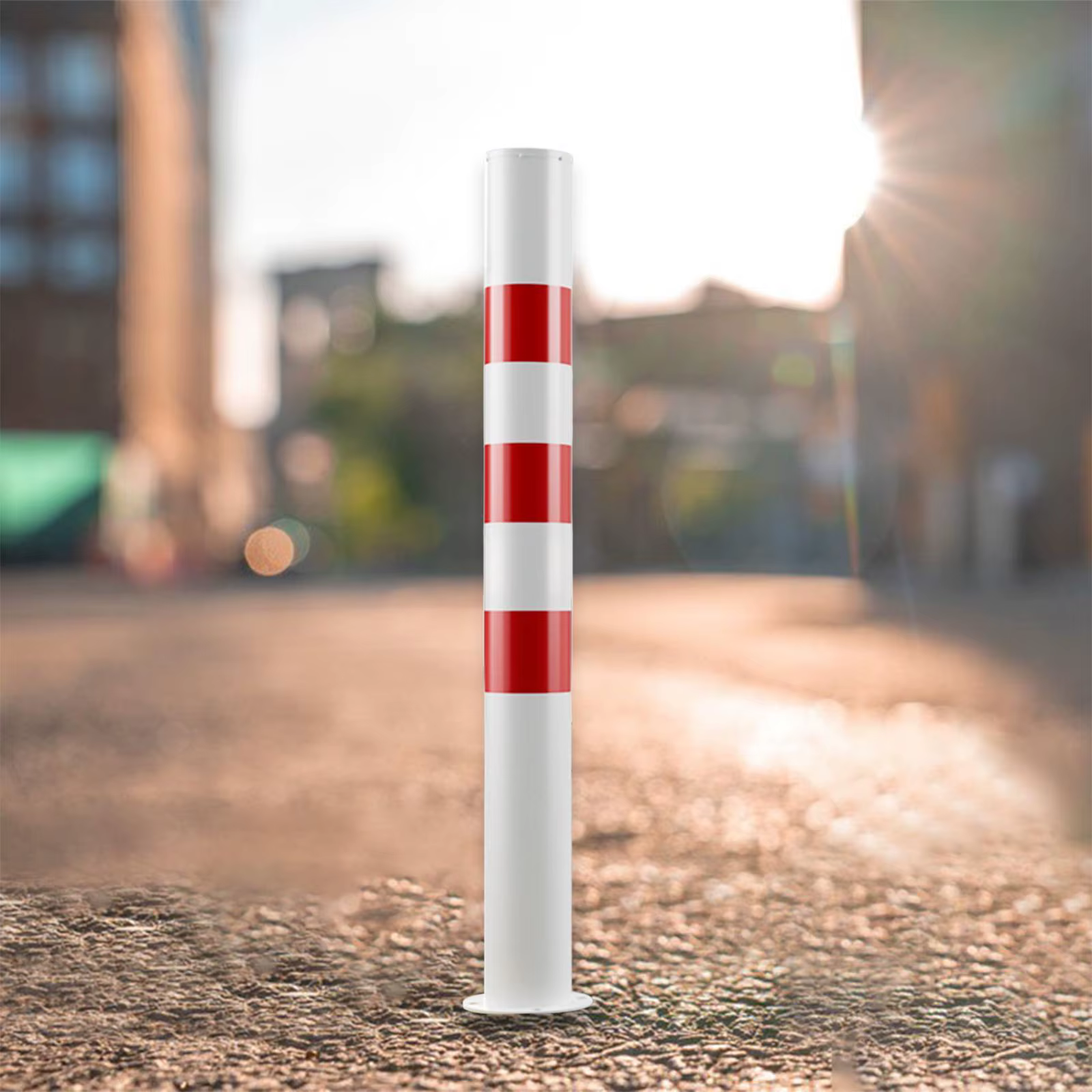 Borne de stationnement de protection rouge et blanche, 75cm de H, pour hôtels, trottoirs, supermarchés, compétences résidentielles, stationnement