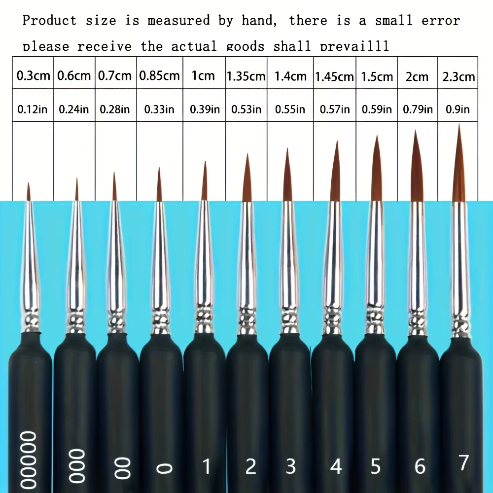 Lot de 11/22 pinceaux professionnels pour dessin de lignes fines - Recommandés