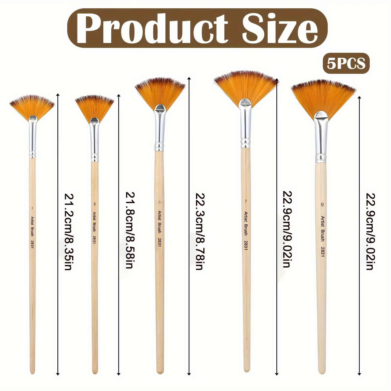 Lot de 5 pinceaux éventail