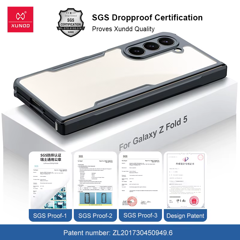Étui pliable Xundd pour Samsung Galaxy Z Fold 3 4 5 6 Fold 7, coque antichoc avec airbag, protection en verre, PC et TPU, compatible Z Flip 4