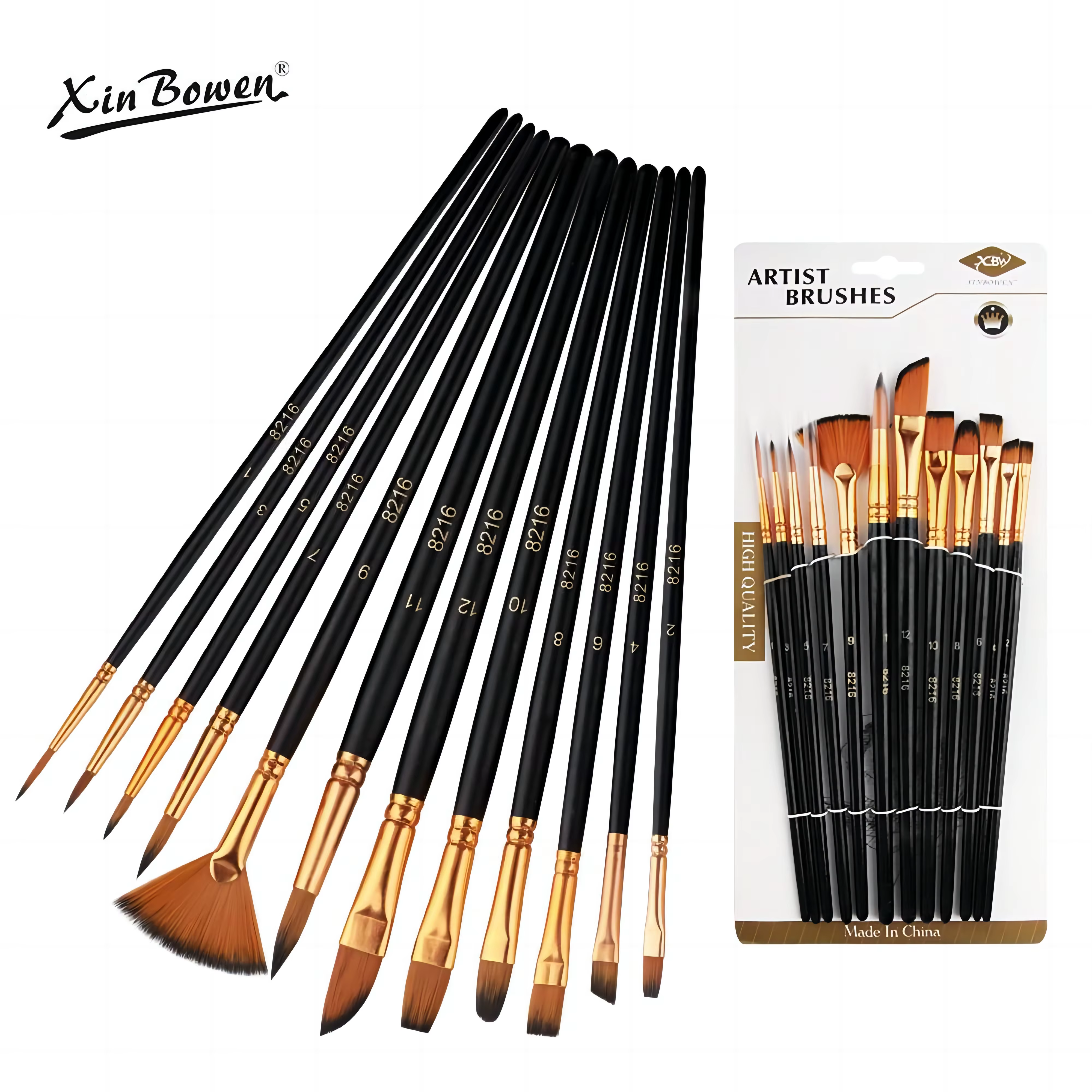 Ensemble de pinceaux à poils en Nylon